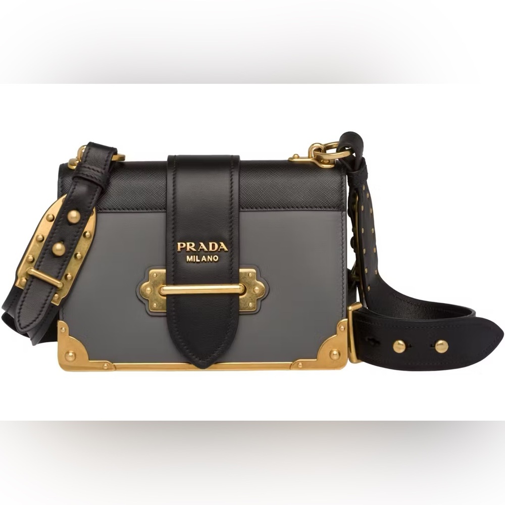 Prada Cahier - Grey, Black and Gold